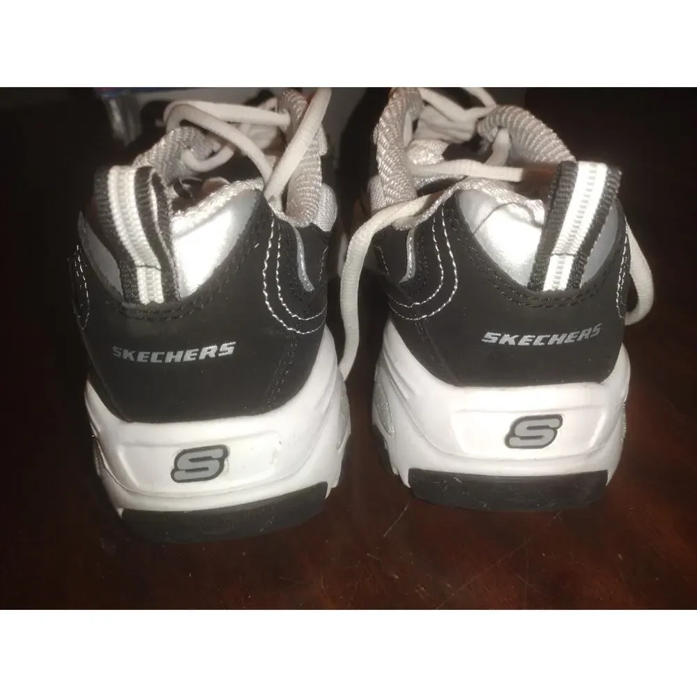 Skechers Wide Fit Black Dlites Shoe Women Sport Comfort Casual Memory Foam 11930